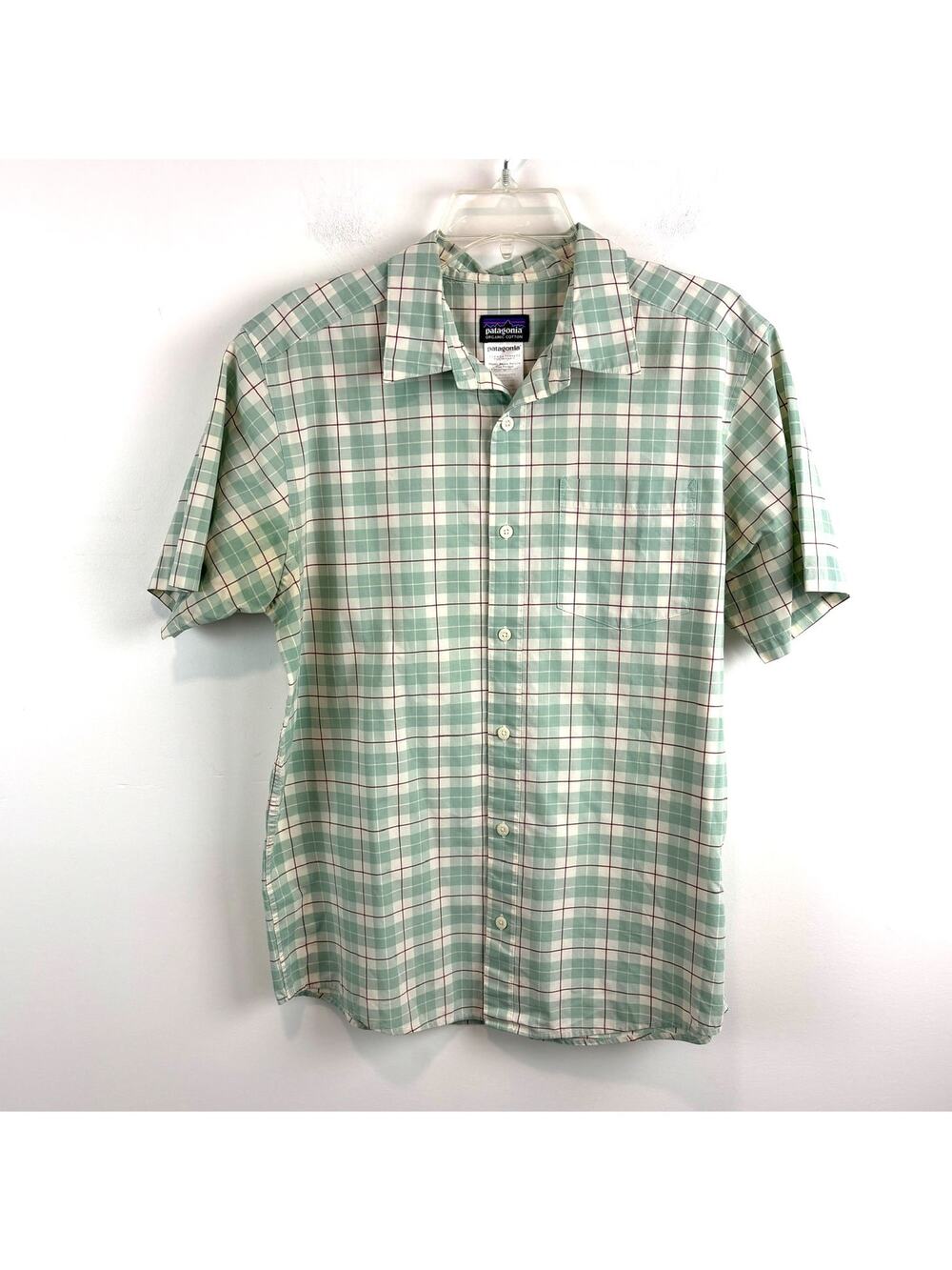 OUTDOOR CORE Patagonia Organic Cotton Button-Up – Green Plaid – Men’s M